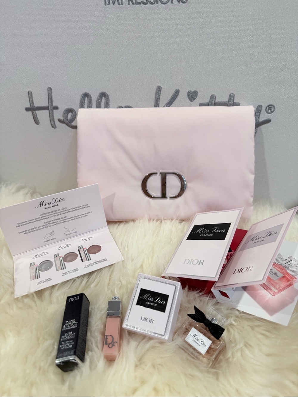Dior Light Pink Clutch with Perfume Sample